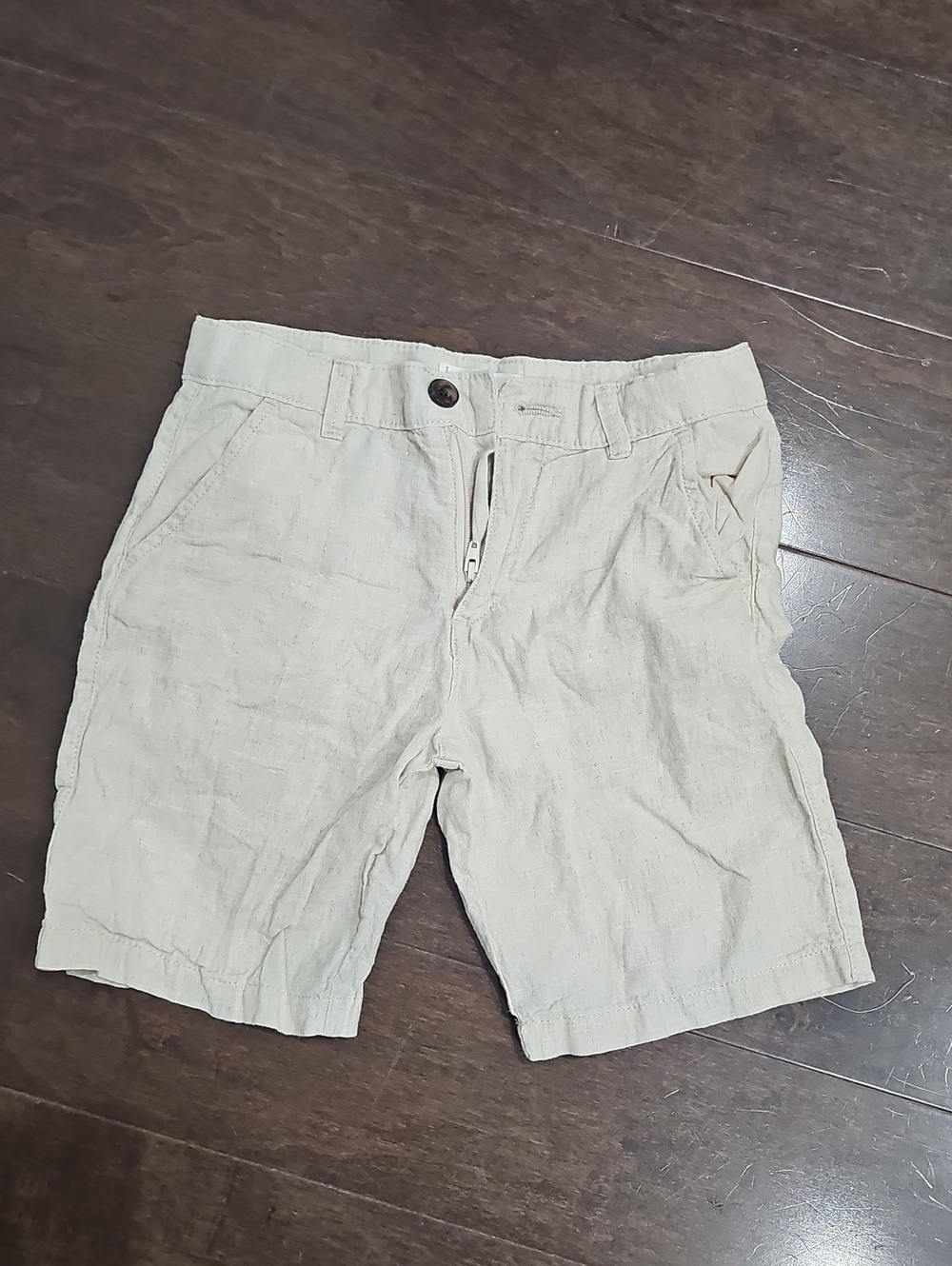 Mango Boys Cream Linen-Blend Shorts